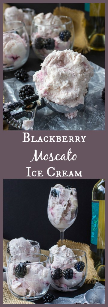 Blackberry Moscato Ice Cream--5 Ingrediens and no ice cream maker!!
