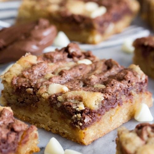 Nutella swirl blondies