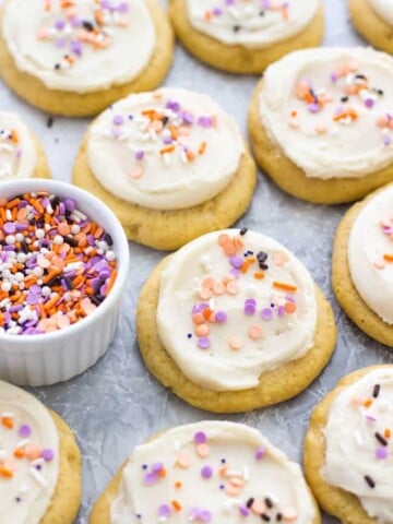 Frosted pumpkin cookies