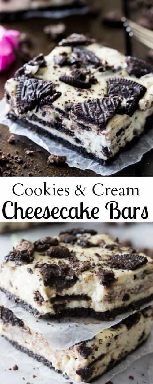 Cookies and Cream Cheesecake Bars