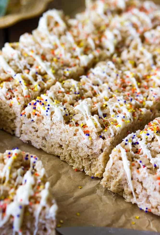 Pumpkin spice rice krispie treats