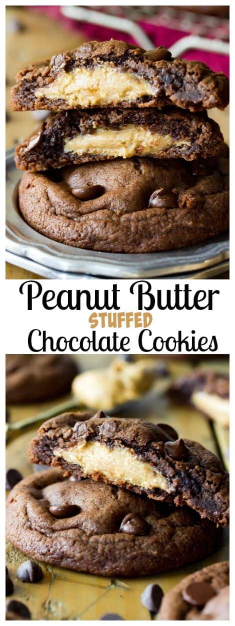 Peanut Butter Stuffed Chocolate Cookies
