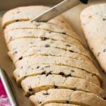 Baked biscotti sliced into slivers