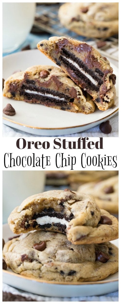 Oreo Stuffed Chocolate Chip Cookies