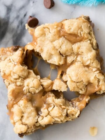 Carmelita broken in half to show gooey caramel