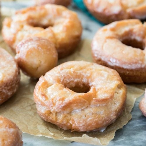 Sour cream donuts and donut holes