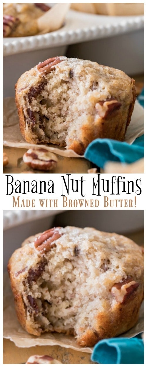 Banan Nut Muffins made with Browned Butter
