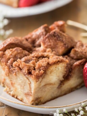 French toast casserole on plate