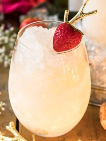 Champagne granita in glass