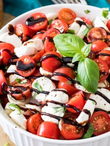 Caprese salad in bowl