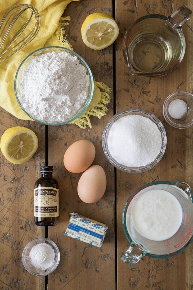 Ingredients for lemon cupcakes