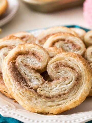 finished palmiers on white plate