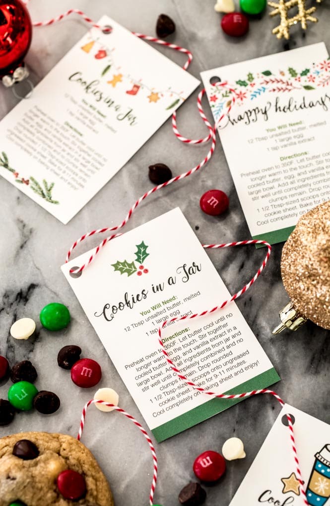Holiday gift tags for cookie mix