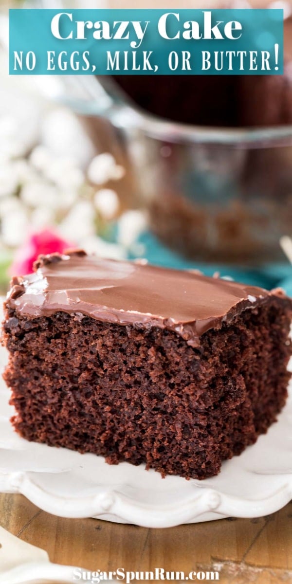 Crazy cake on white plate