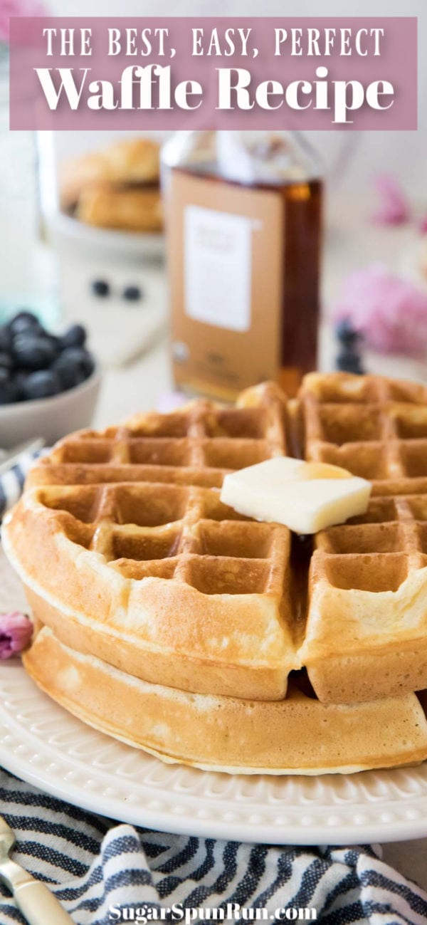 Belgian waffles on a white plate