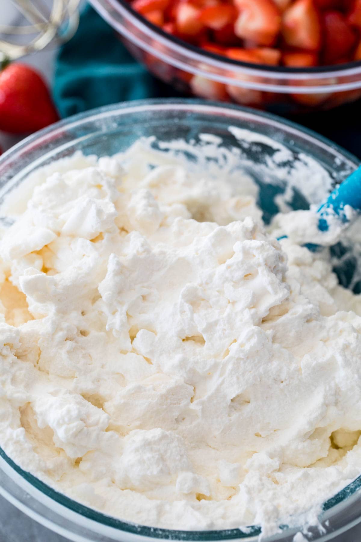 broken meringue cookies folded into whipped cream