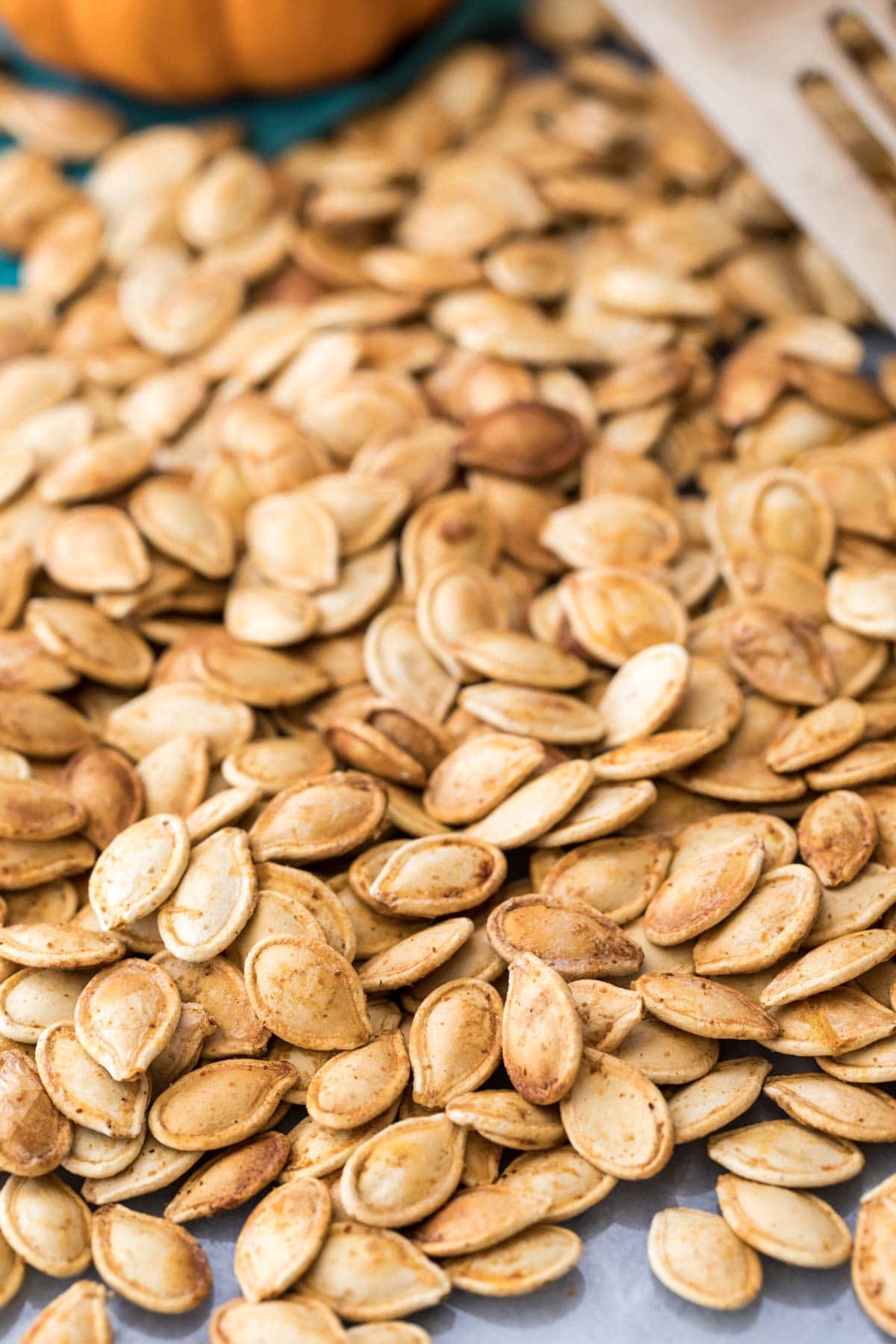 roasted pumpkin seeds on marble