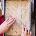 Making cuts on Baklava