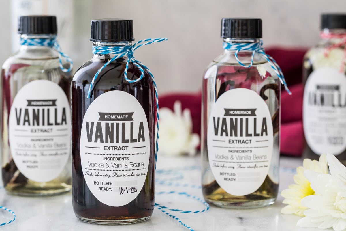 Bottles of homemade extract