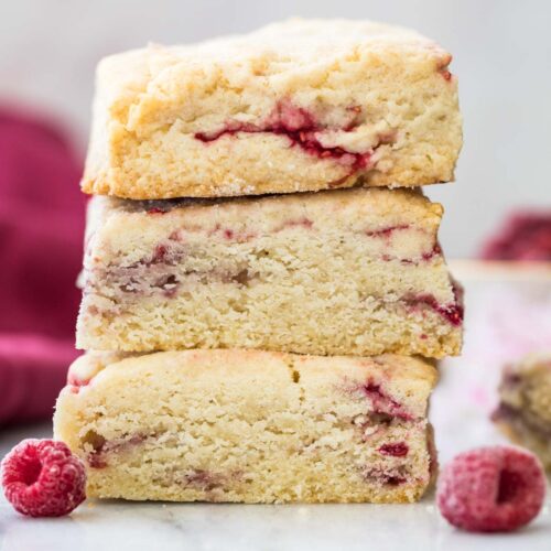 Stack of three raspberry scones