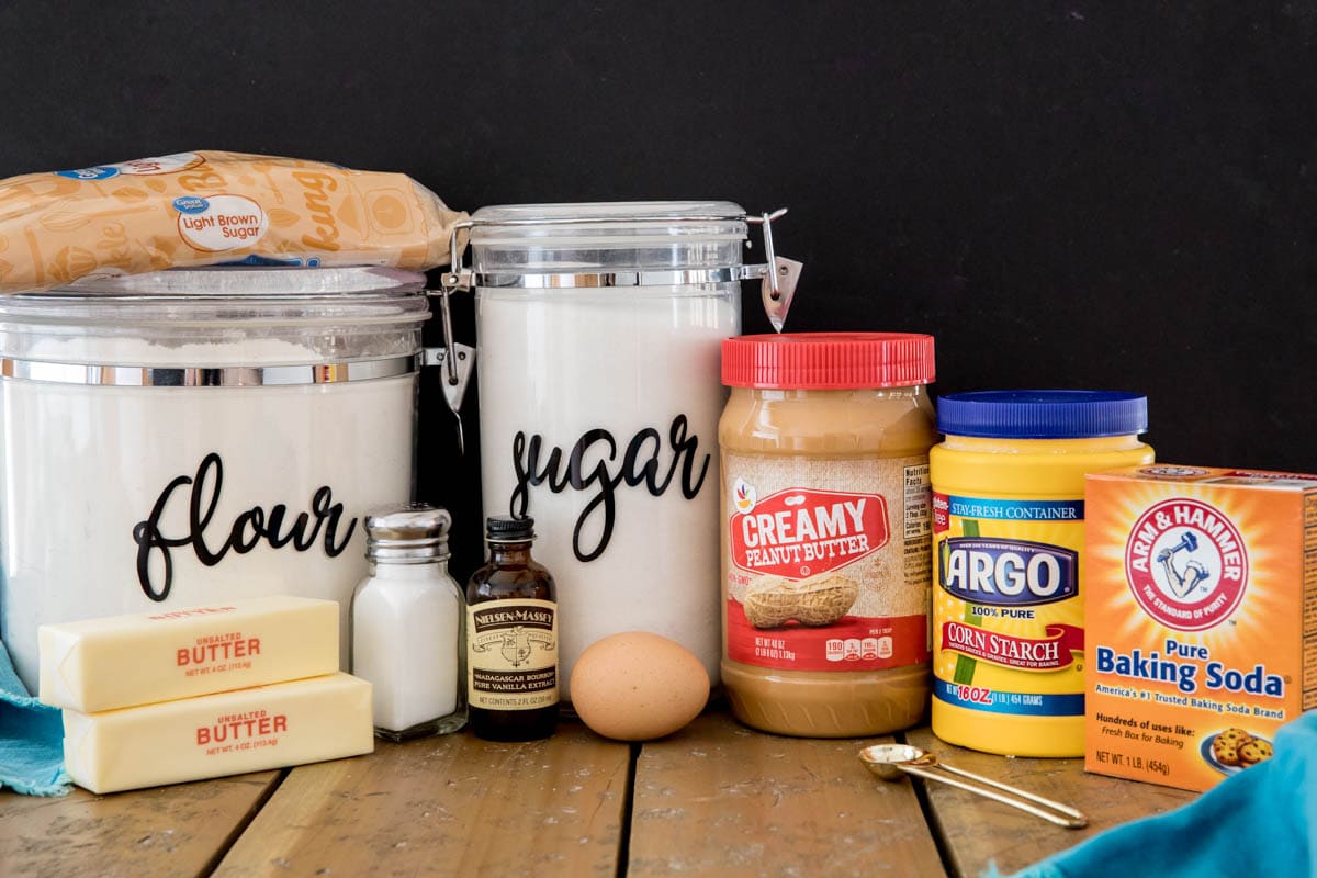 Ingredients including cornstarch, peanut butter, flour, and more.