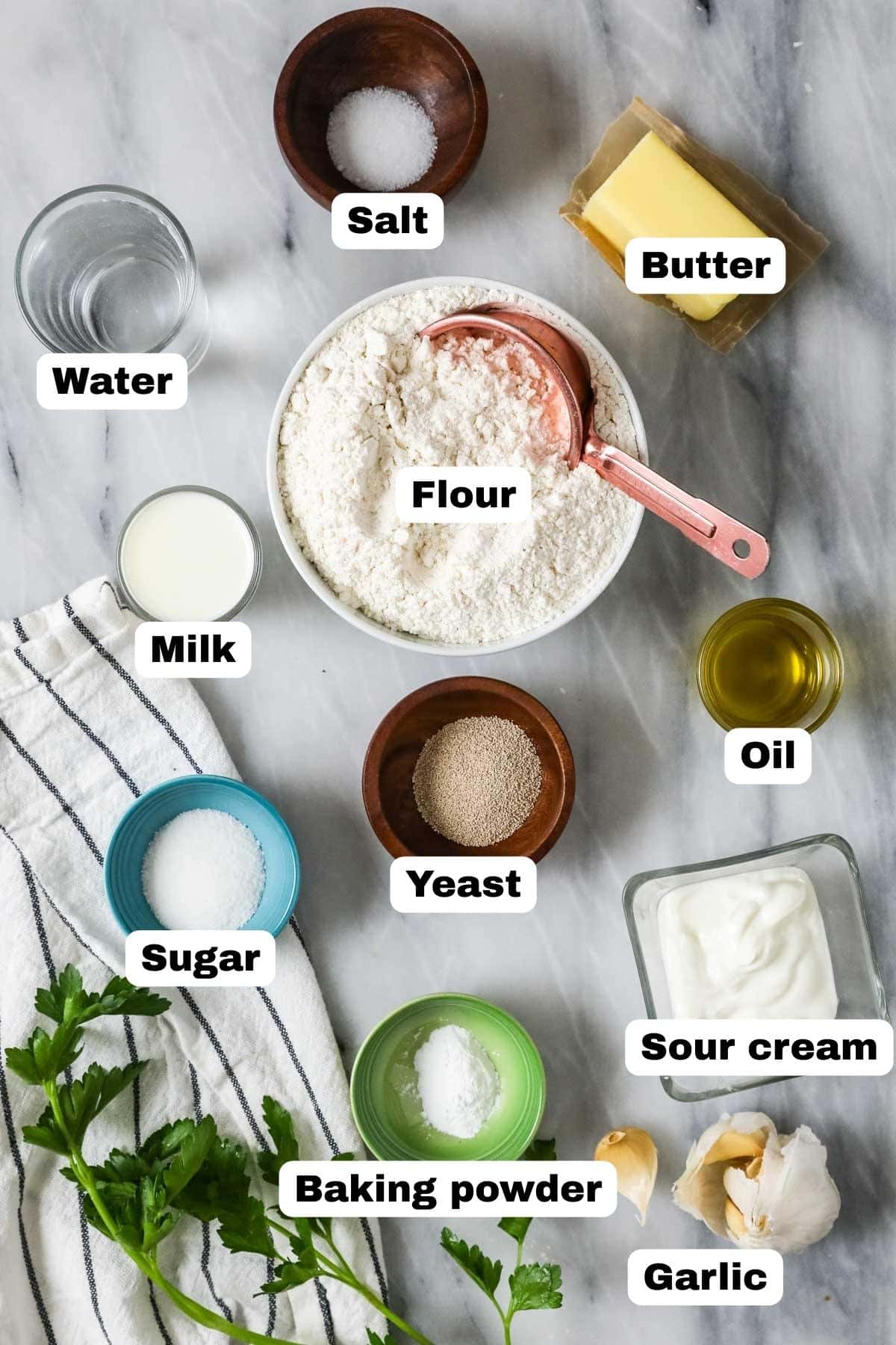 Ingredients for making Naan